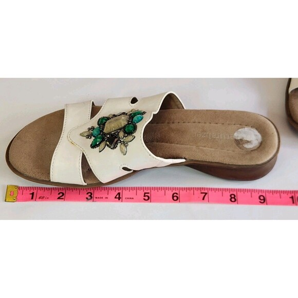 Natural Soul Jypsy Wedge Sandals 7M Turquoise Gem Embellished Boho Comfort - Picture 5 of 9